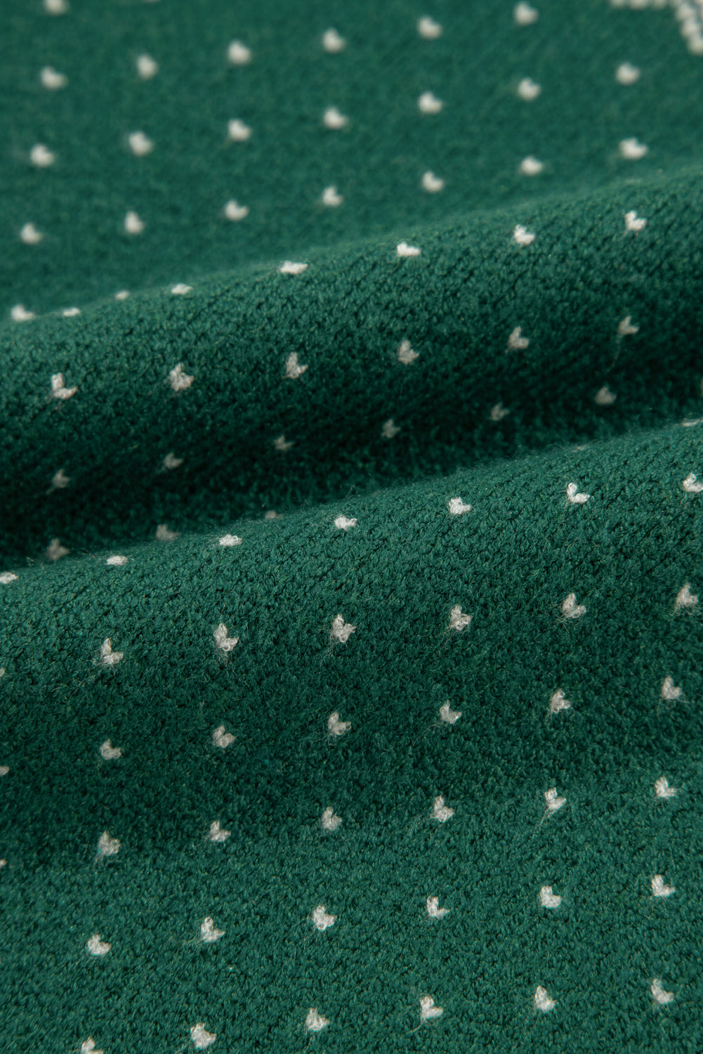 Green Christmas Snowflake Dotted Print Round Neck Sweater Sweaters JT's Designer Fashion