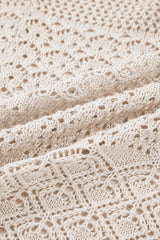 Jet Stream Mix Pattern Hollowed Knit Open Front Cardigan Sweaters JT's Designer Fashion