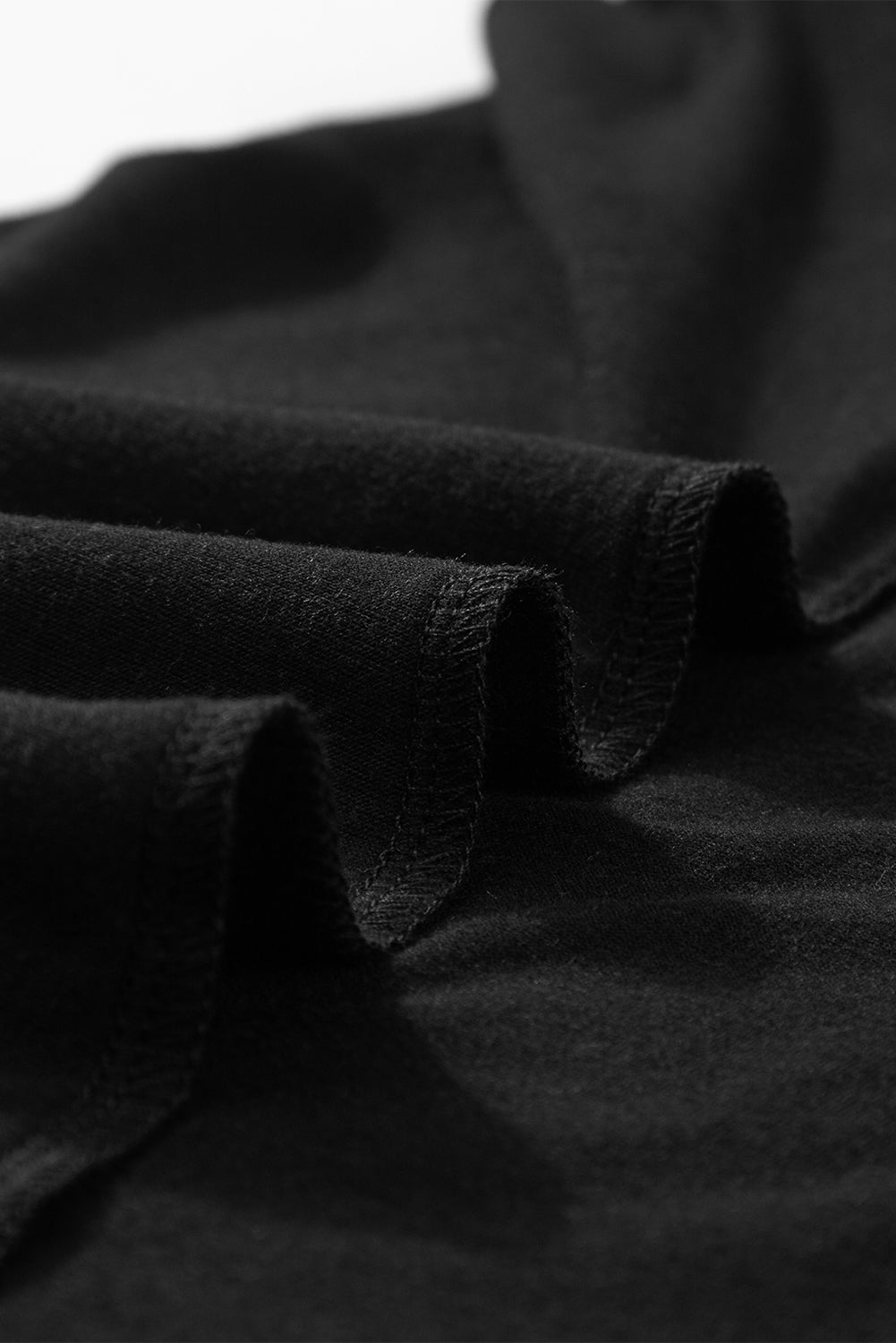 Black Contrast Lace Raglan Sleeve Pleated Detail Shift Dress T Shirt Dresses JT's Designer Fashion