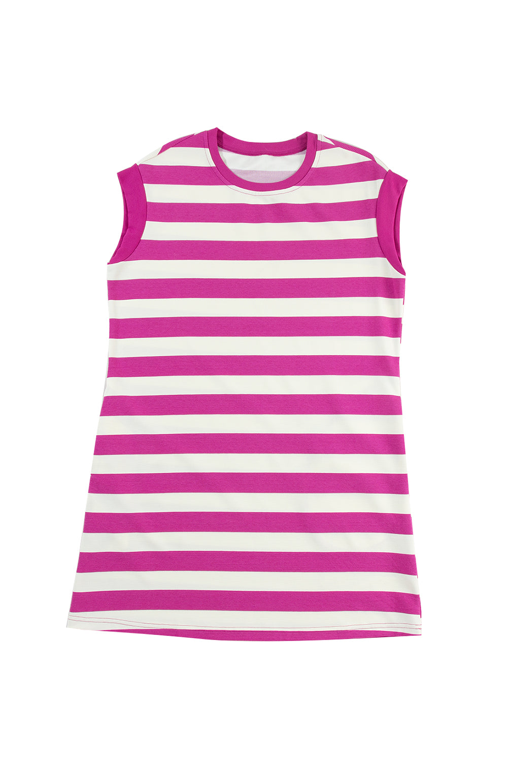 Rose Stripe Cap Sleeve Pocketed Shift T-shirt Dress T Shirt Dresses JT's Designer Fashion