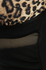 Leopard V-Neck Wide Strap One-Piece Swimwear One-Piece Swimsuits JT's Designer Fashion