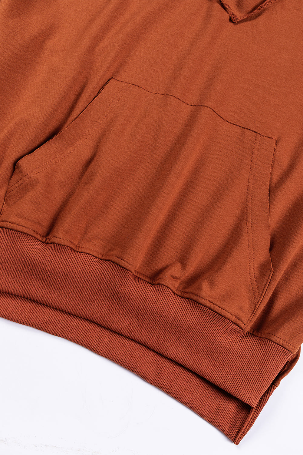 Chestnut V Neck Kangaroo Pocket Oversized Hoodie Sweatshirts & Hoodies JT's Designer Fashion
