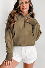 Elmwood Fleece Lined Zip Up Stand Collar Thumbhole Sleeve Sweatshirt Sweatshirts & Hoodies JT's Designer Fashion