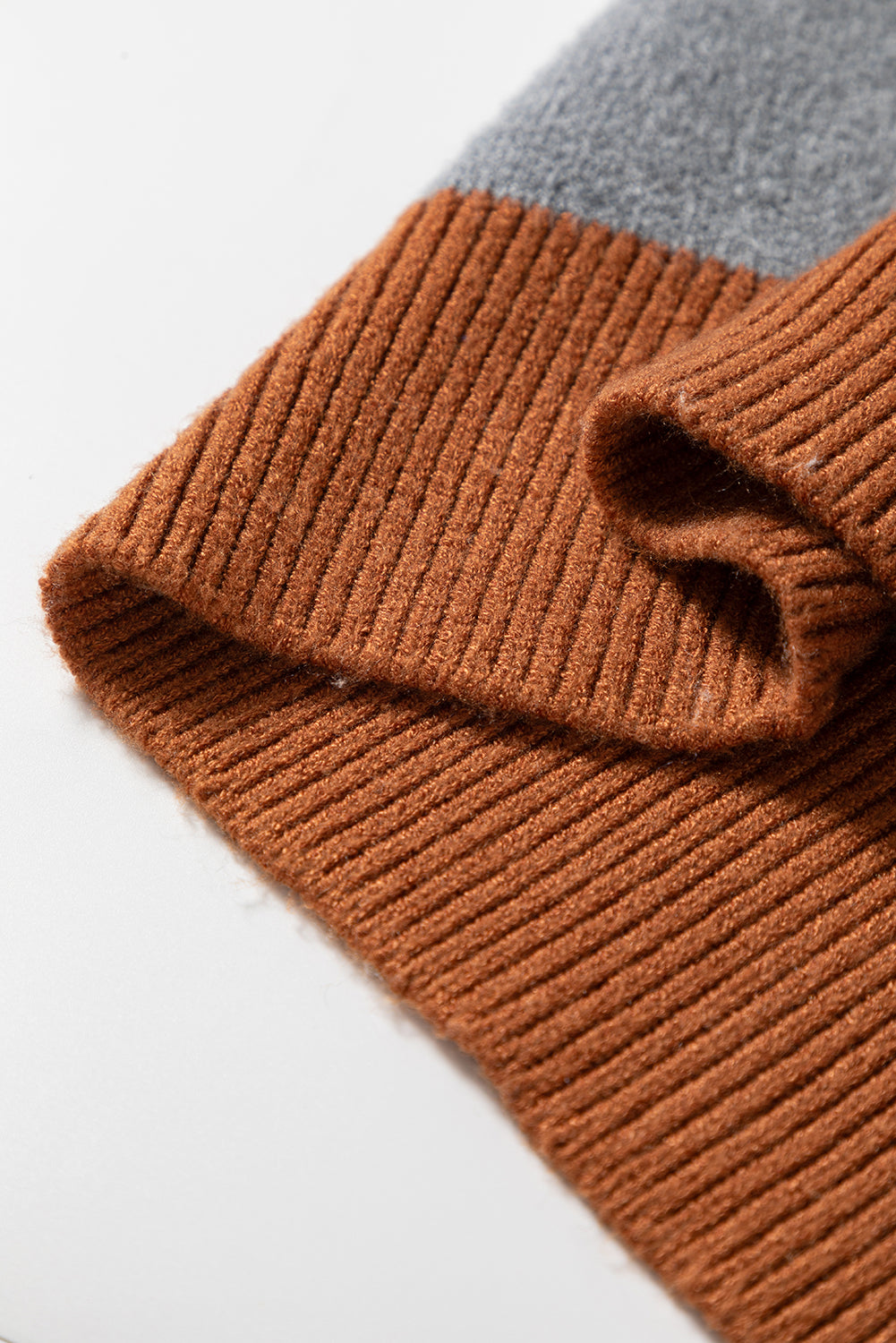 Brown Plus Size Checkered Crewneck Sweater Plus Size Sweaters & Cardigans JT's Designer Fashion