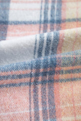 Light Pink Plaid Corduroy Patchwork Chest Pocket Shacket Plaid Shackets JT's Designer Fashion