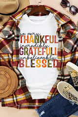 White Thanksgiving Slogan Print Crew Neck T Shirt Graphic Tees JT's Designer Fashion