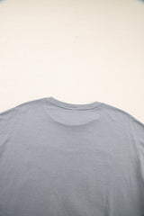 Medium Grey Stars Leopard Graphic Distressed Tee Graphic Tees JT's Designer Fashion