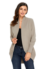 Khaki Super Soft Long Sleeve Open Cardigan Sweaters & Cardigans JT's Designer Fashion
