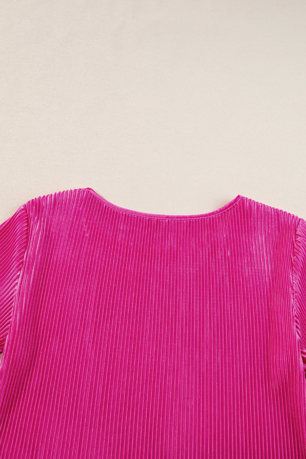 Bright Pink Casual Pleated Short Two-piece Set Short Sets JT's Designer Fashion