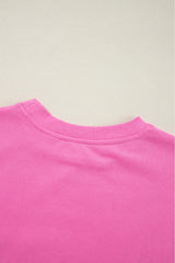 Bonbon Plain Drop Shoulder Crewneck Pullover Sweatshirt Sweatshirts & Hoodies JT's Designer Fashion