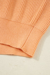 Orange Stripe Colorblock Half Zip Oversize Sweater Sweaters JT's Designer Fashion