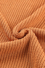 Brown Crew Neck Cold Shoulder Hollow-out Back Sweater Sweaters & Cardigans JT's Designer Fashion