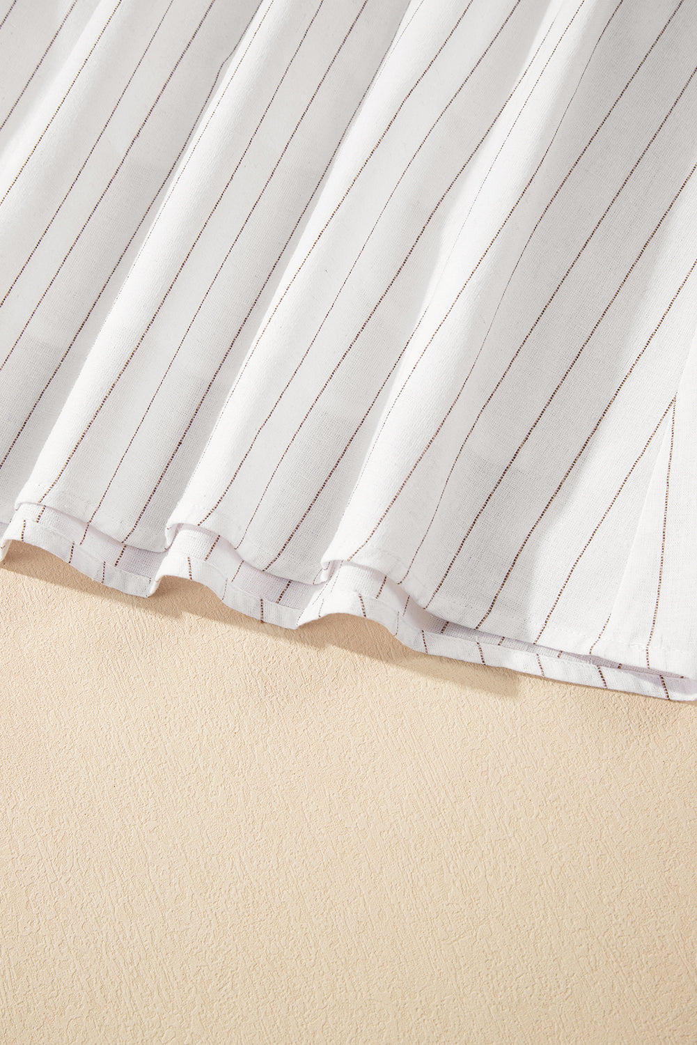 Beige Stripe Spaghetti Strap Pocketed High Waist Long Dress Maxi Dresses JT's Designer Fashion