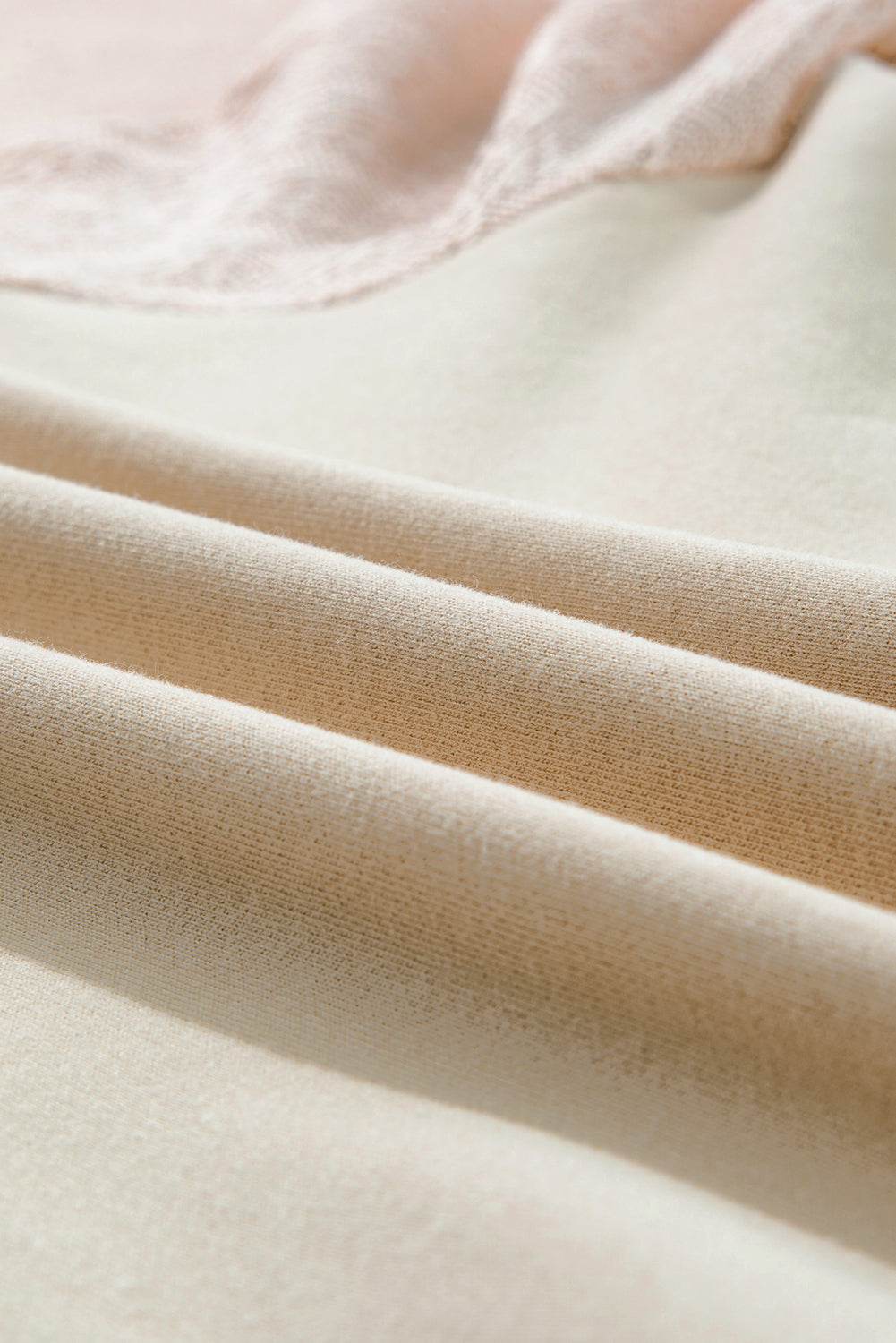 Parchment Eyelet Knit Patchwork Raglan Sleeve Pullover Top Sweatshirts & Hoodies JT's Designer Fashion