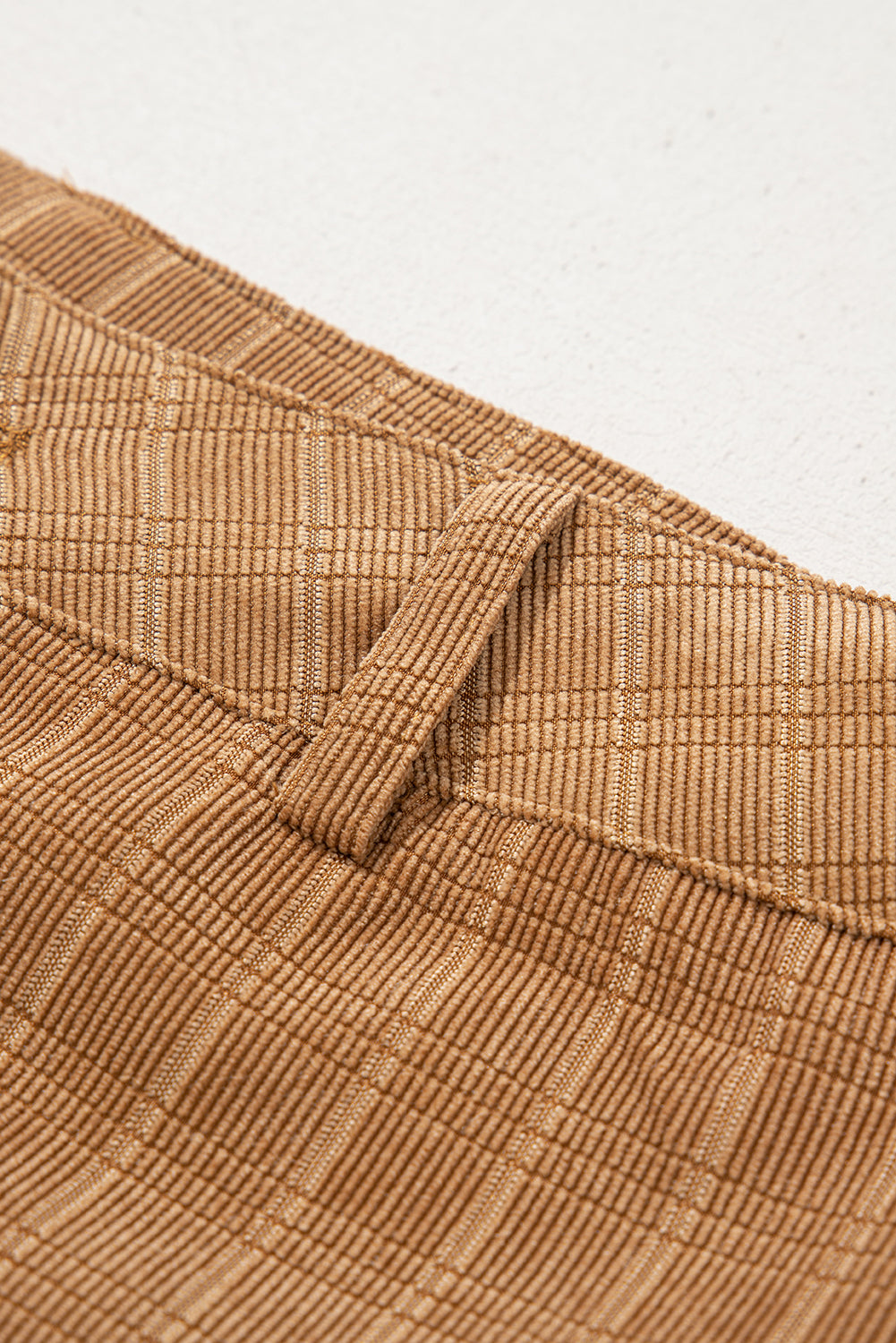 Grapefruit Orange Checkered Corduroy Flare High Waist Pants Pants & Culotte JT's Designer Fashion