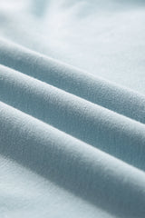 Iceland Blue Solid Ruffled Hem Loose Fit Tunic Hoodie Sweatshirts & Hoodies JT's Designer Fashion