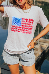 White Flag Graphic Crew Neck Tee Graphic Tees JT's Designer Fashion