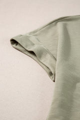 Laurel Green Folded Sleeve Twisted Mini T-Shirt Dress T Shirt Dresses JT's Designer Fashion