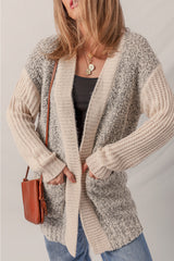 Color Block Side Pockets Open Front Cardigan Cardigans JT's Designer Fashion