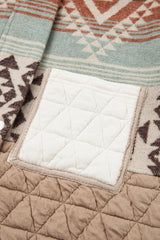 Light French Beige Aztec Quilted Patchwork Western Fashion Jacket Jackets JT's Designer Fashion