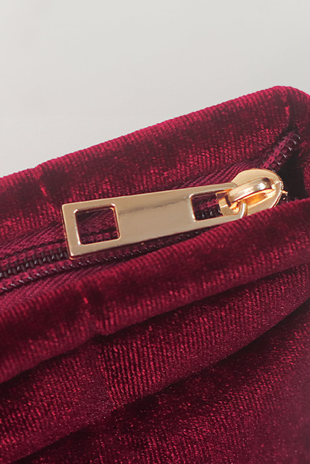 Burgundy Quilted Velour Zipper Cosmetic Organize Pouch Makeup Bags JT's Designer Fashion