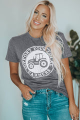 Gray SUPPORT YOUR LOCAL FARMERS Graphic Tee Graphic Tees JT's Designer Fashion