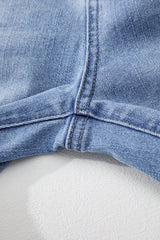 Beau Blue Mineral Wash Raw Hem High Waist Flared Jeans Jeans JT's Designer Fashion