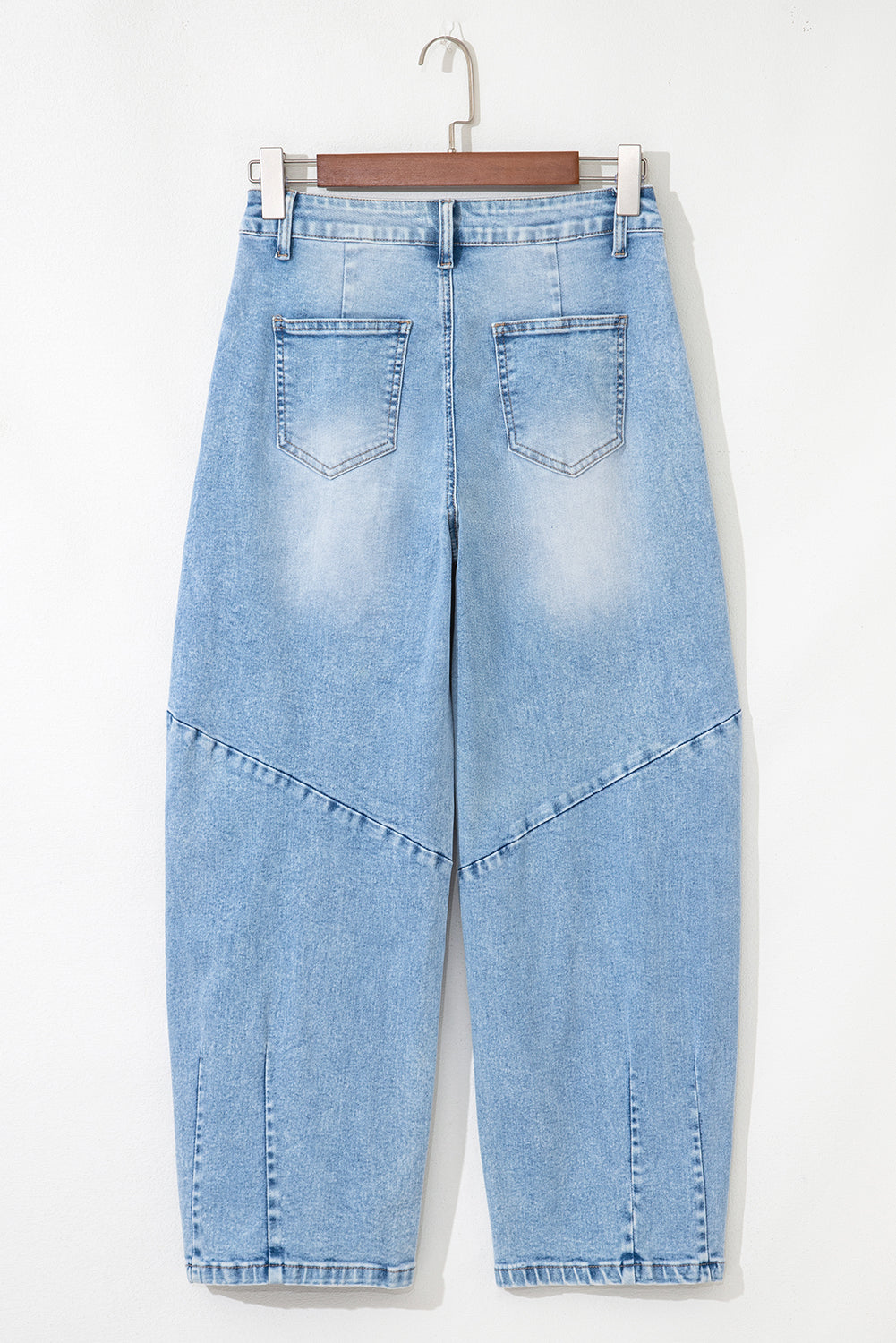 Beau Blue Flower Patched Light Wash Cropped High Waist Jeans Jeans JT's Designer Fashion