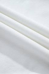 White Contrast Rainbow Trim Drop Shoulder Pullover Sweatshirt Sweatshirts & Hoodies JT's Designer Fashion