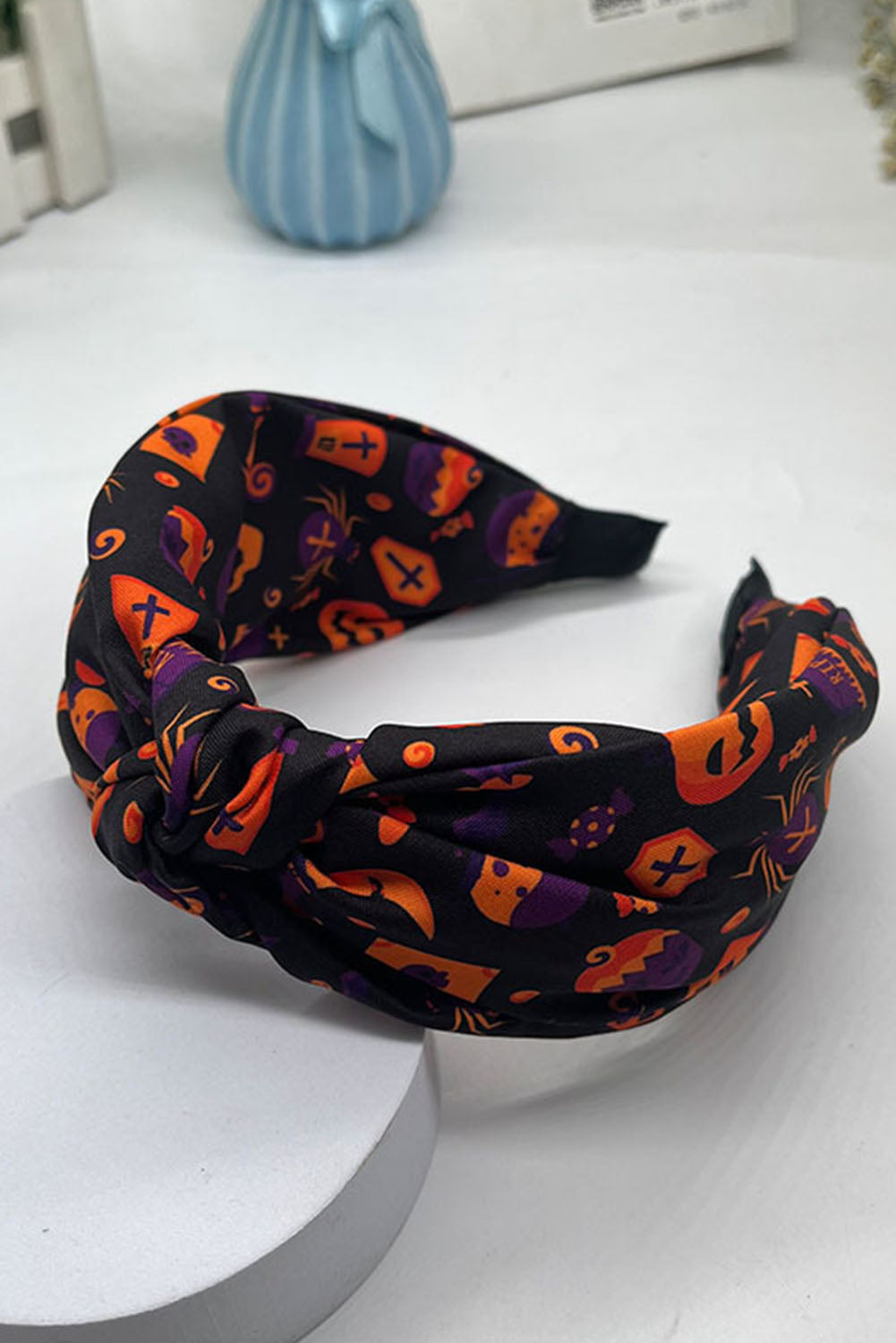 Carrot Halloween Pattern Print Knotted Headband Headwear JT's Designer Fashion