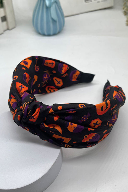 Carrot Halloween Pattern Print Knotted Headband Headwear JT's Designer Fashion