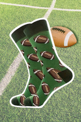 Blackish Green Rugby Football Print Mid-length Socks Socks JT's Designer Fashion