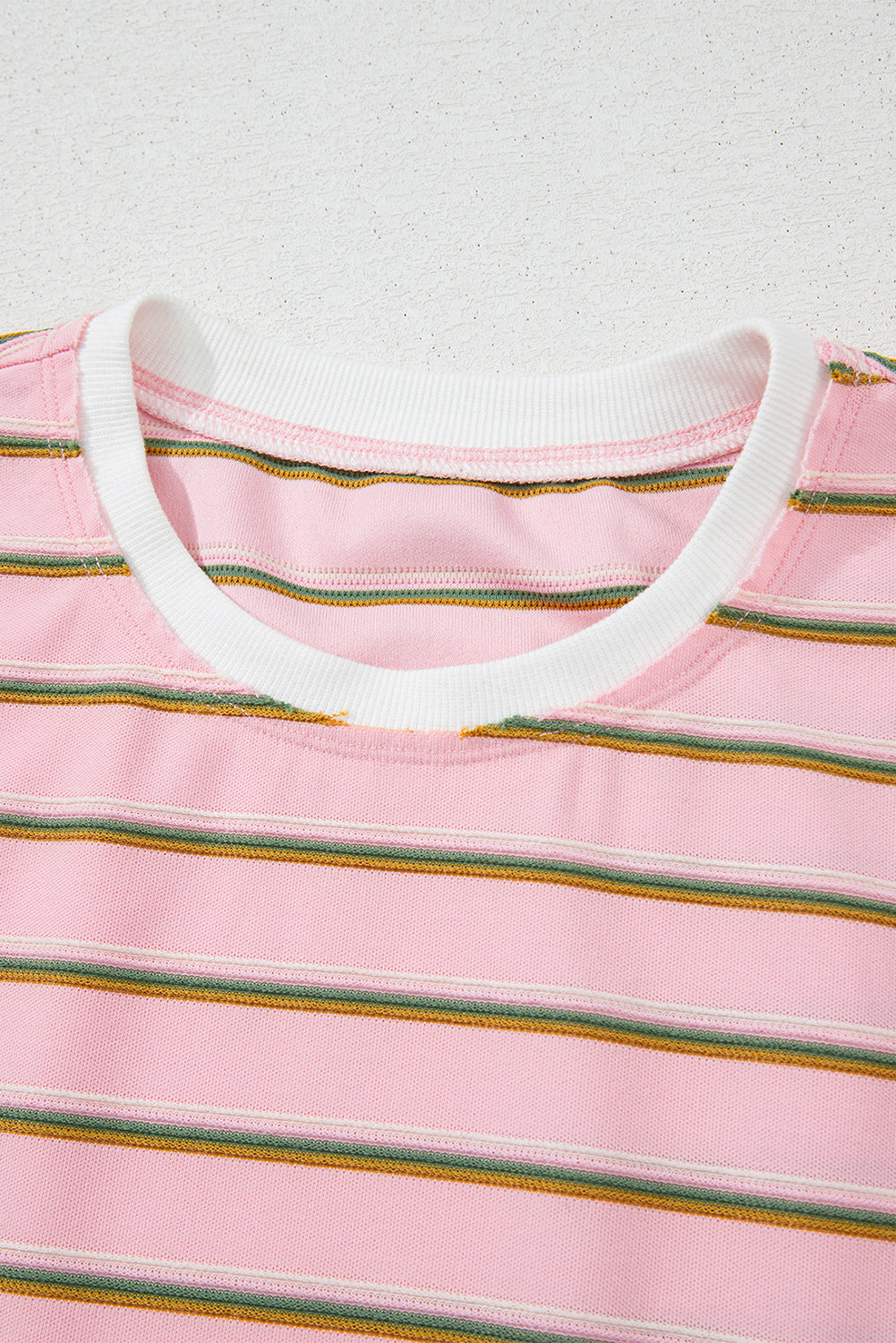 Pink Stripe Wide Short Sleeve Tee and Short Set Short Sets JT's Designer Fashion