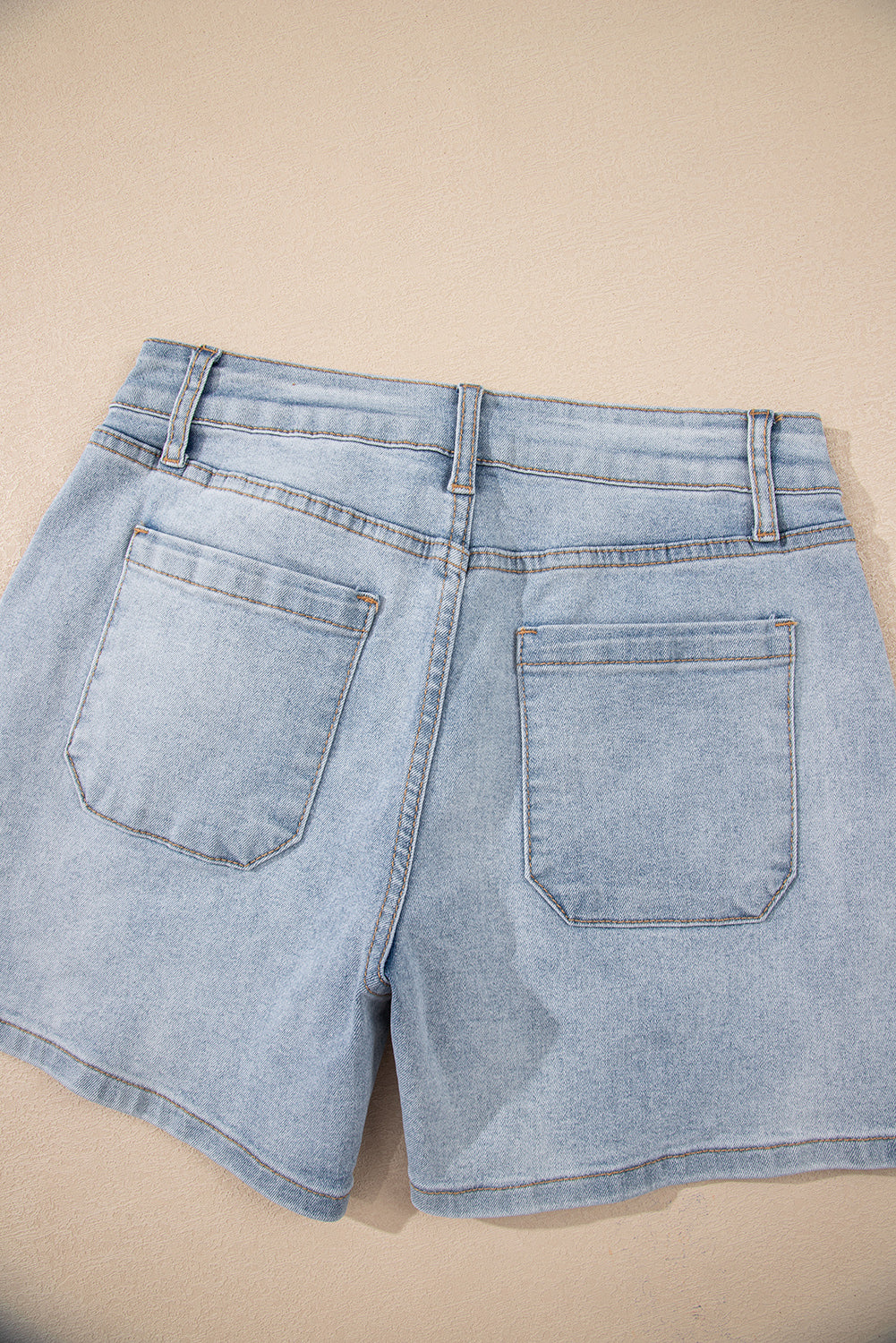 Beau Blue Light Wash High Rise Denim Shorts Denim Shorts JT's Designer Fashion