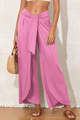 Bonbon Knotted Drop Waist Split Leg Relaxed Pants Pants & Culotte JT's Designer Fashion