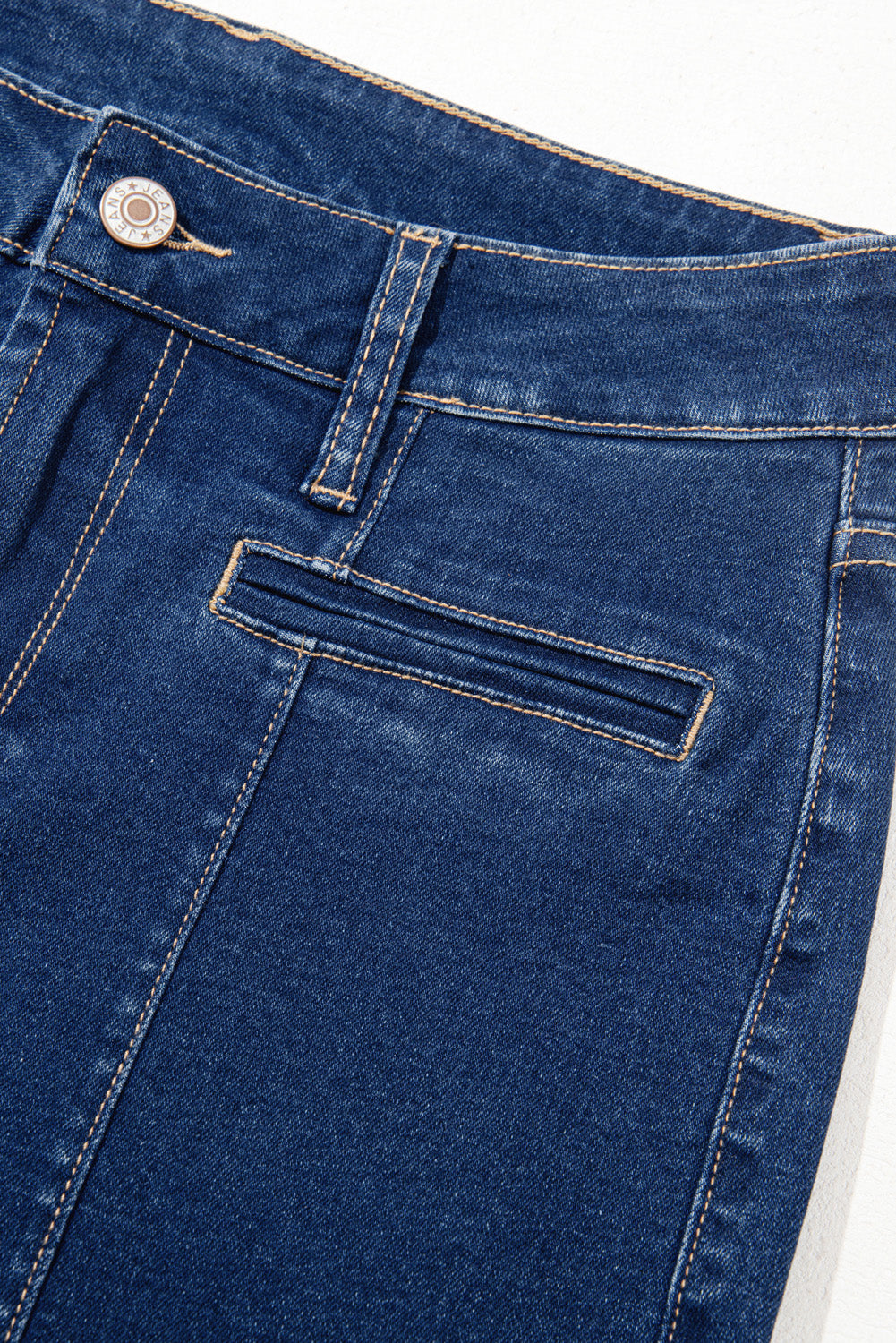 Sail Blue Center Seam Deep Wash Straight Jeans Jeans JT's Designer Fashion