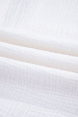 White Cotton Gauze Lace Patchwork Long Sleeve Shirt Blouses & Shirts JT's Designer Fashion
