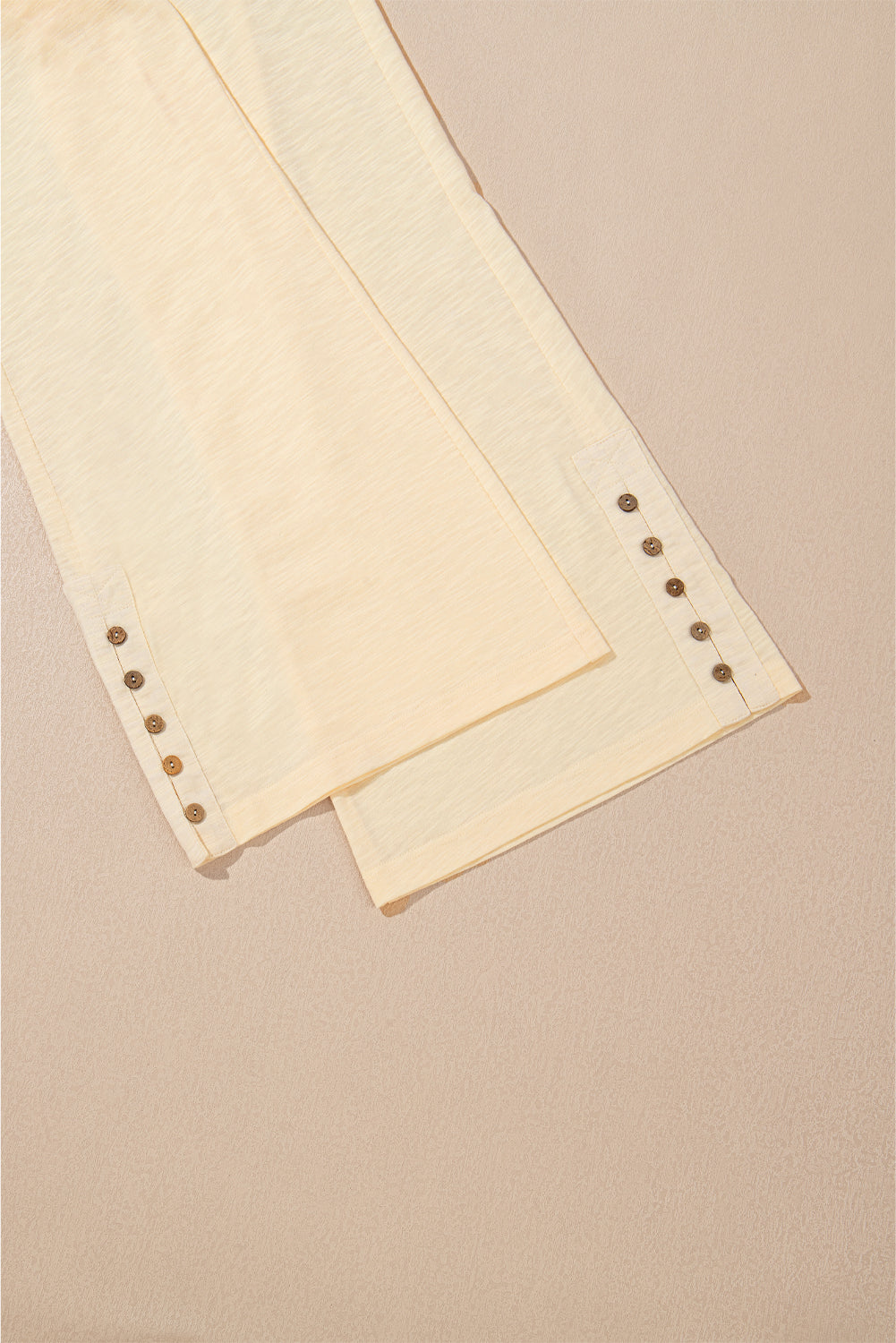 Beige Solid Color Tank Top and Smocked Waist Pants Set Pant Sets JT's Designer Fashion