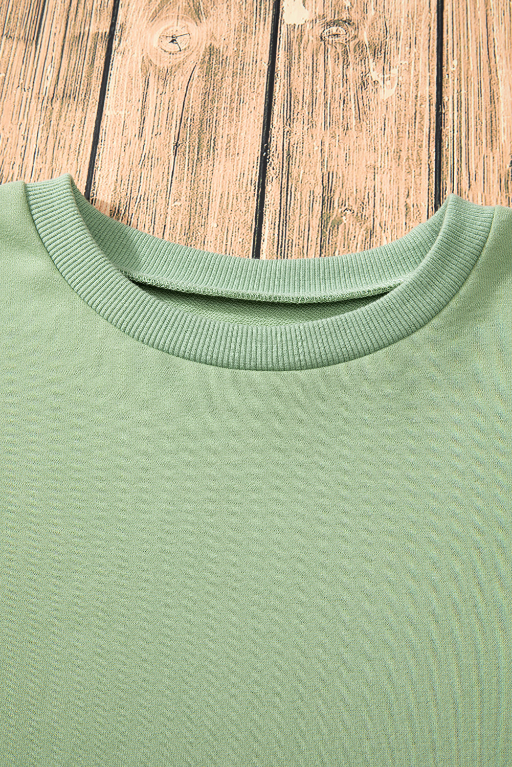 Smoke Green Solid O Neck High Low Hem Pullover Sweatshirt Sweatshirts & Hoodies JT's Designer Fashion
