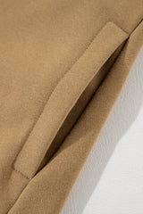 Camel Solid Fleece Lined Drop Shoulder High Low Sweatshirt Sweatshirts & Hoodies JT's Designer Fashion