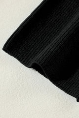 Black Lightweight Ribbed Knit Button Front V Neck Cardigan Cardigans JT's Designer Fashion