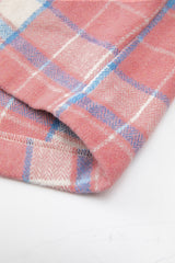Pink Plaid Flap Pocket Button Up Shacket Plaid Shackets JT's Designer Fashion