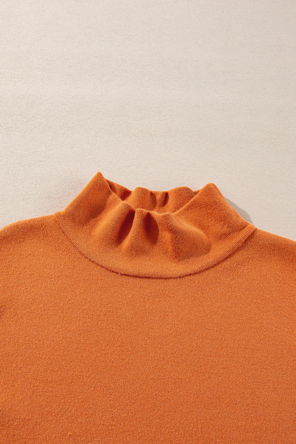 Straw Yellow Color Contrast Edge Mock Neck Slim Fit Sweater Sweaters JT's Designer Fashion