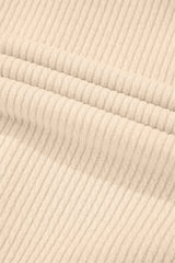 Apricot Solid Color Corduroy Buttoned Long Sleeve Shacket Jackets JT's Designer Fashion