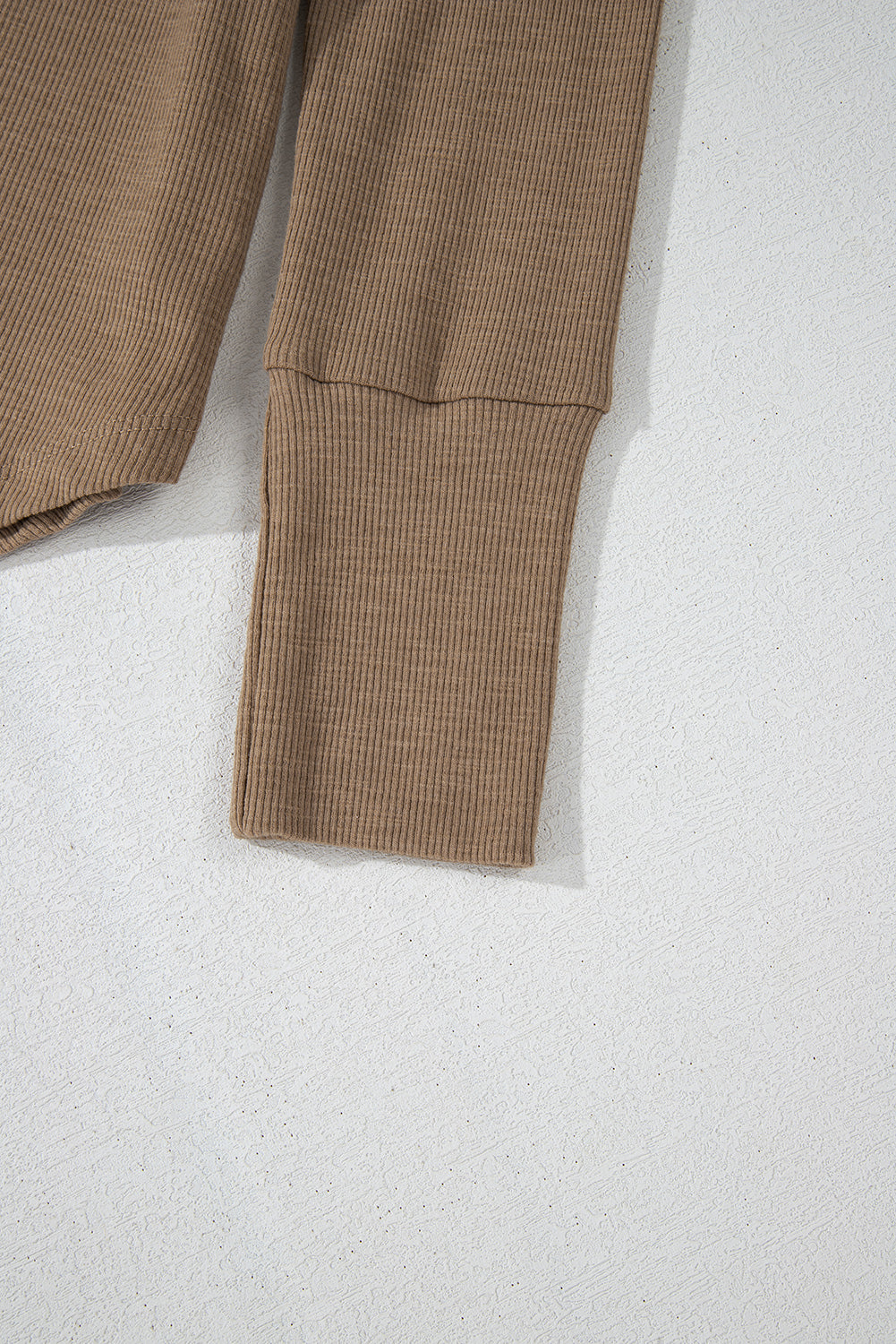 Chestnut Anglaise Broider Ribbed Long Sleeve Top Long Sleeve Tops JT's Designer Fashion
