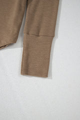 Chestnut Anglaise Broider Ribbed Long Sleeve Top Long Sleeve Tops JT's Designer Fashion