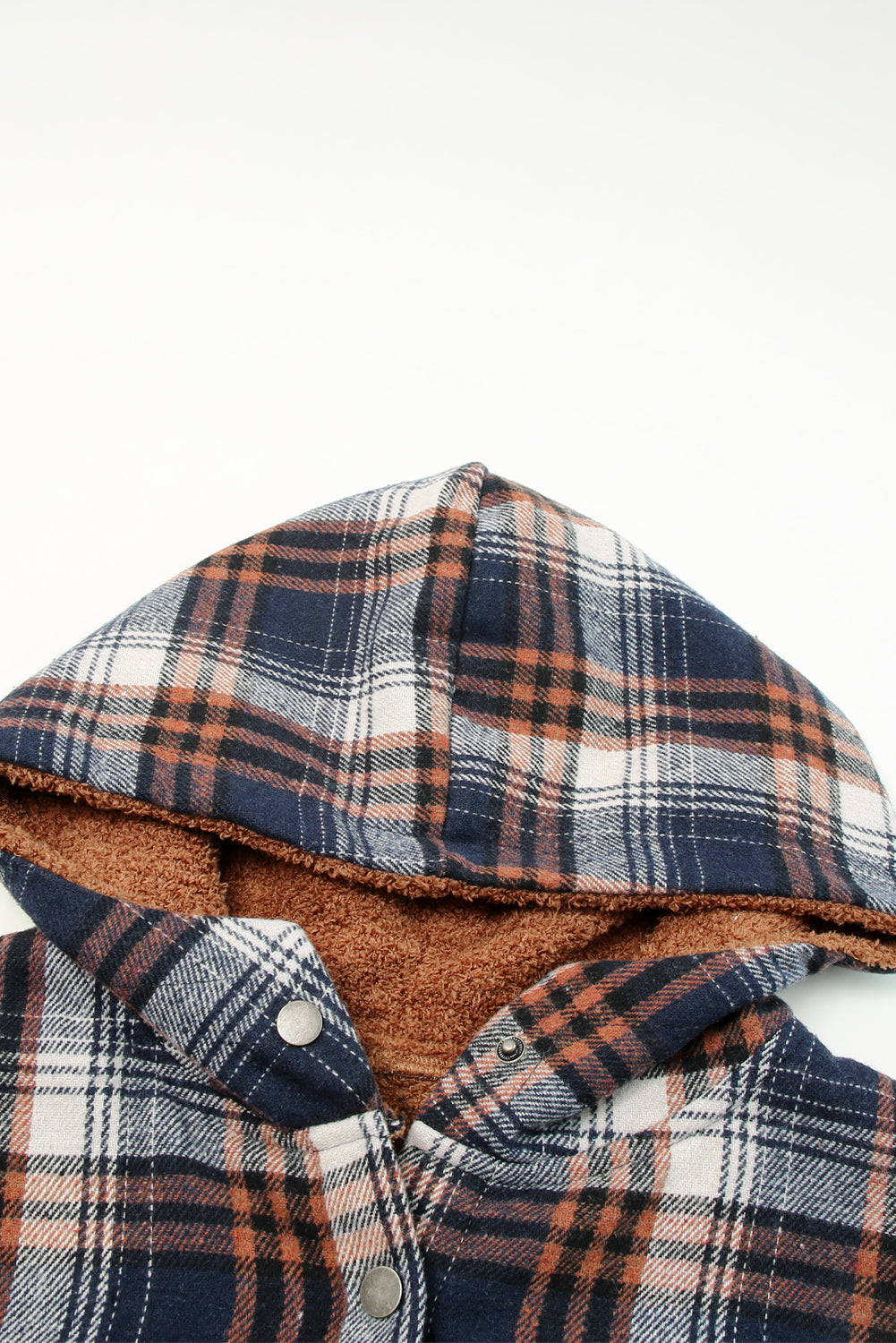 Plaid Pattern Sherpa Lined Hooded Shacket Plaid Shackets JT's Designer Fashion