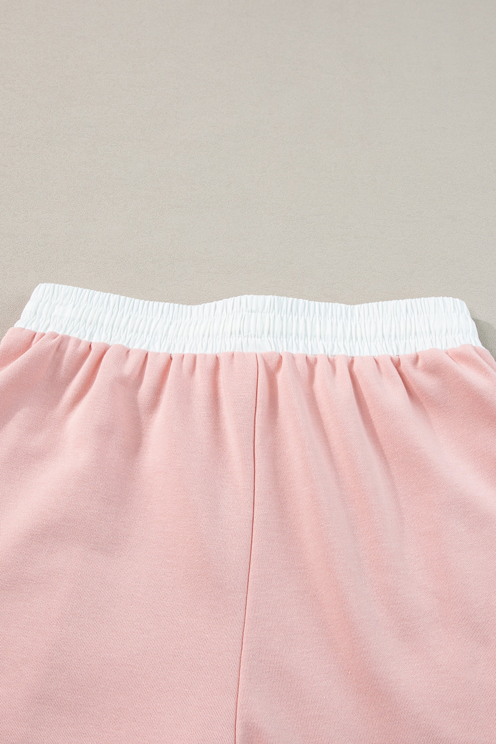 Light Pink Contrast Trim Ruffled Top and Drawstring Shorts Set Short Sets JT's Designer Fashion