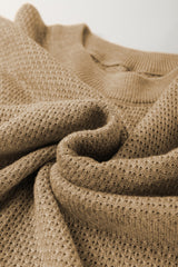 Straw Yellow Brushed Knit Casual Fitted Sweater Sweaters JT's Designer Fashion
