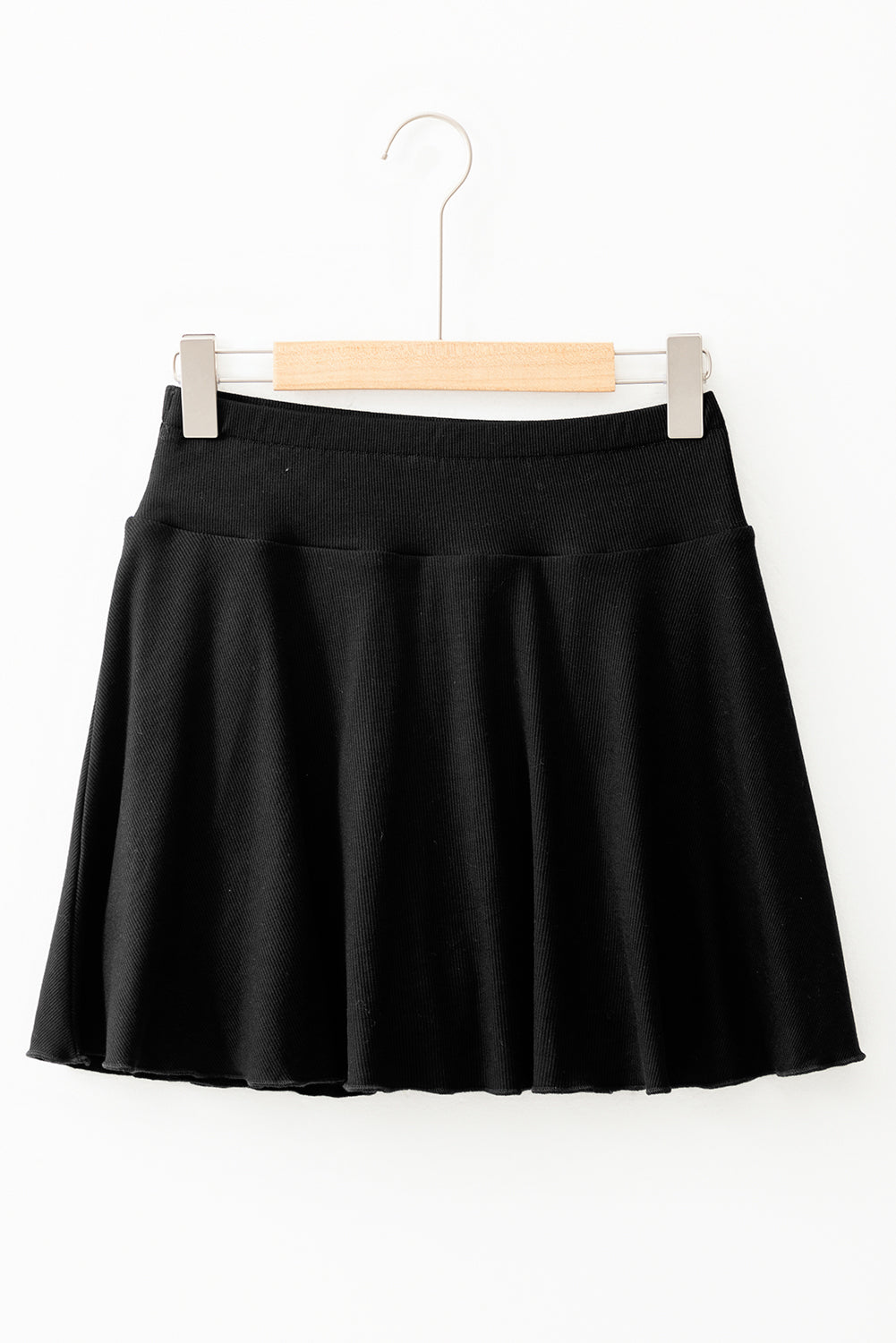 Black A-line Draped High Waist Phone Pocket Lined Skort Casual Shorts JT's Designer Fashion